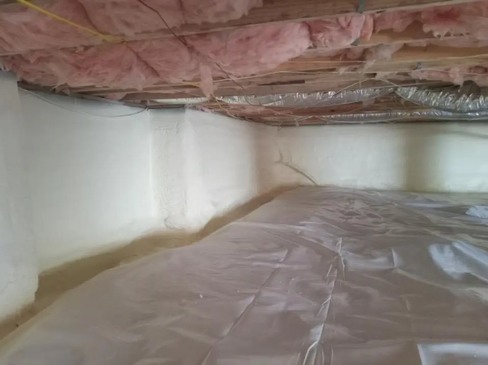Crawl space encapsulation with closed-cell spray foam for Roof Waterproofing in Potomac